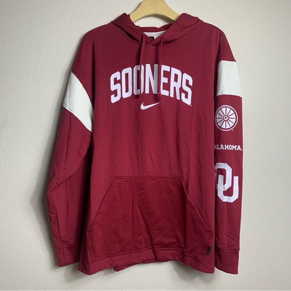 Nike Other - Nike Oklahoma Sooners Mens Hoodie Large Official On Field Dri-Fit Loose Fit